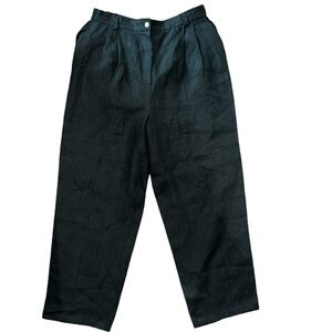 Jessica Holbrook vintage 100% linen pleated high waisted pants Sz 14